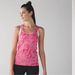 Lululemon Women’s 6‎ Swiftly Tech Racerback Tank Heathered Bon Bon Pink Camo Gym